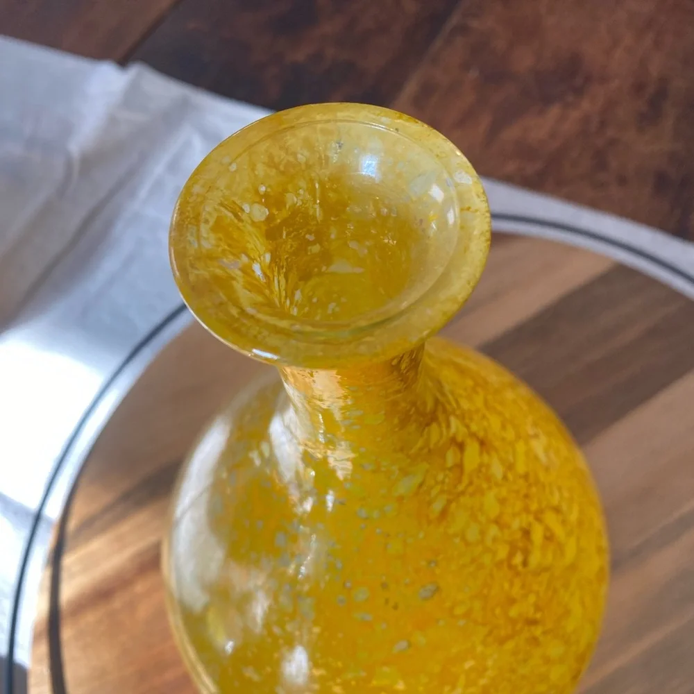 Pier One teardrop yellow glass vase - Picture 3 of 3